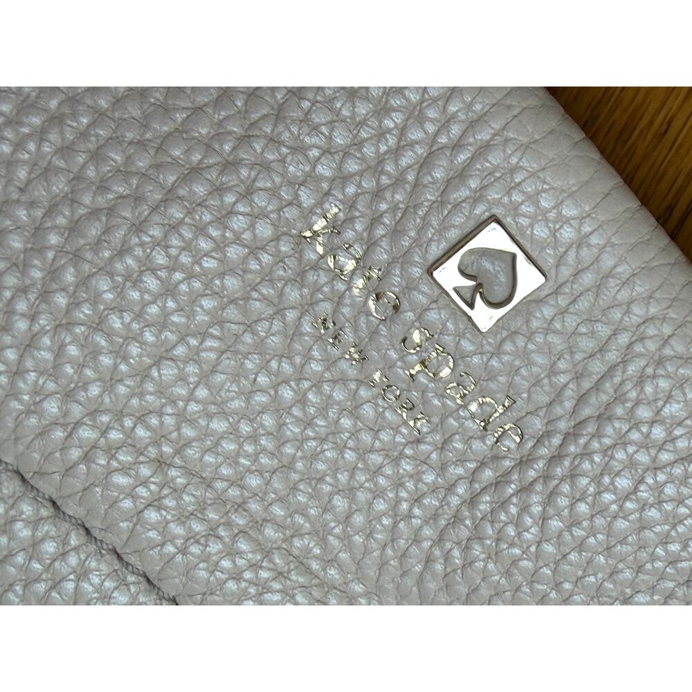 Kate Spade Grant Park Pebble Leather Handbag Satchel Purse Crossbody Blush Beige - Picture 6 of 10